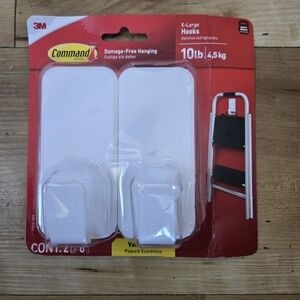 Command Hooks Damage Free Hanging X-Large Hooks 10lb Weight Capacity p/Hook 2-pk